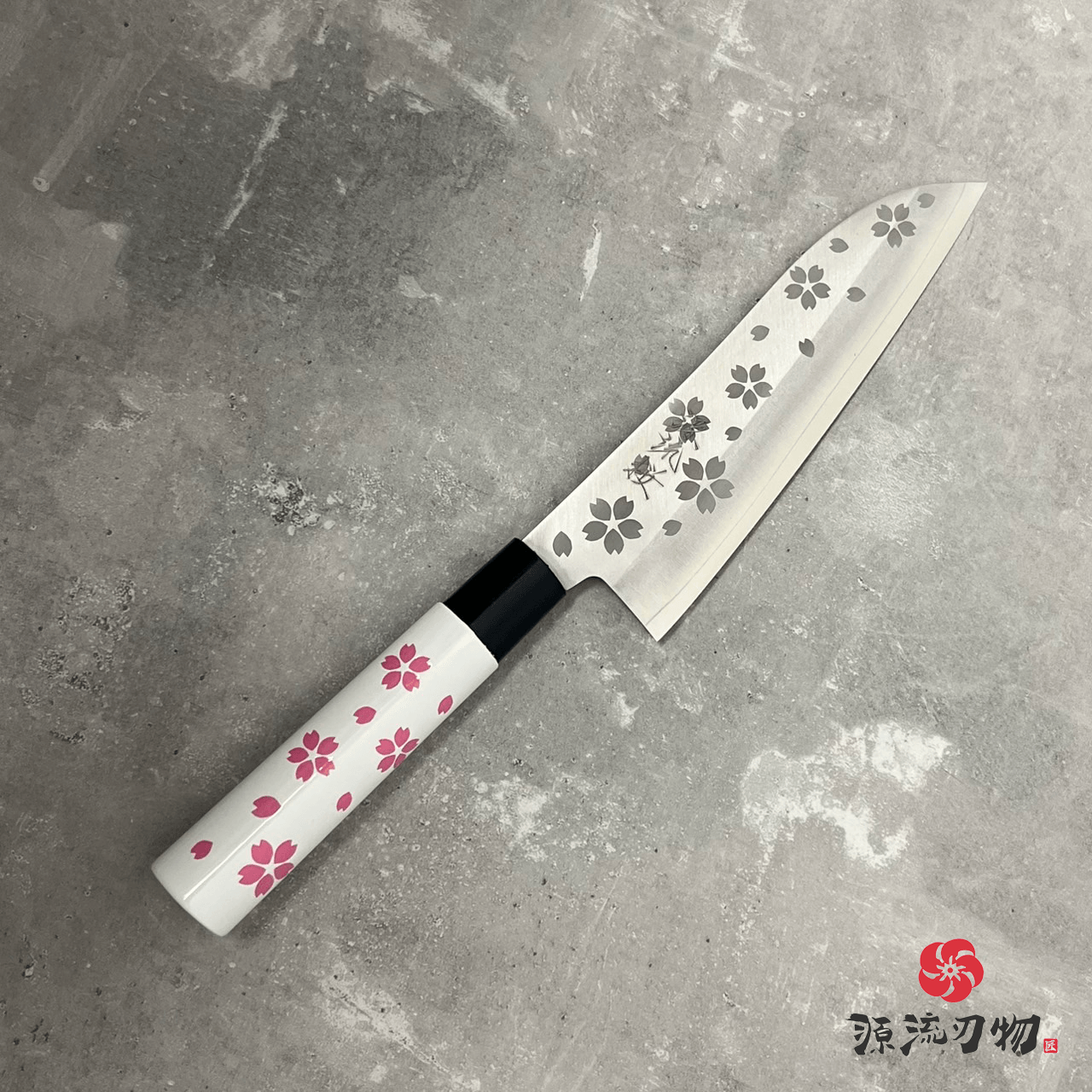 日本 藤田丸鋸 源流櫻 VG10 三德刀 180mm 櫻花壓紋手柄:圖片 2