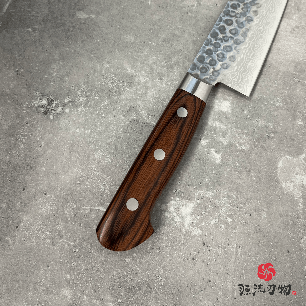 山脇刃物 義弘作 VG10 大馬士革 槌目 三德刀 180mm:圖片 5