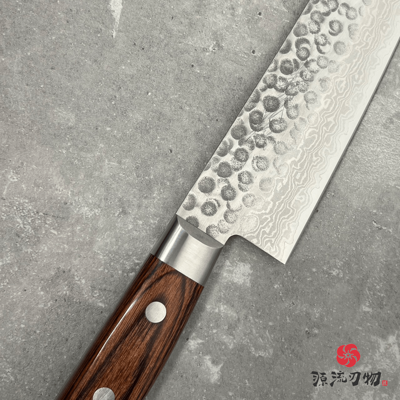 山脇刃物 義弘作 VG10 大馬士革 槌目 三德刀 180mm:圖片 3